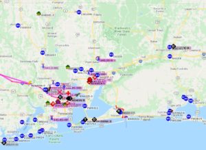 snapshot of northwest Florida APRS activity in August 2021